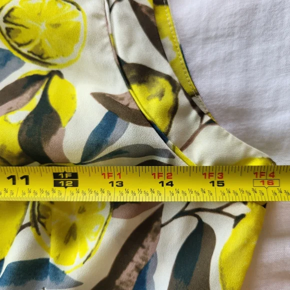 Elodie Cottagecore Lemon Sleeveless Mini Dress w/Buttons & Collar, Size Small - Picture 10 of 15